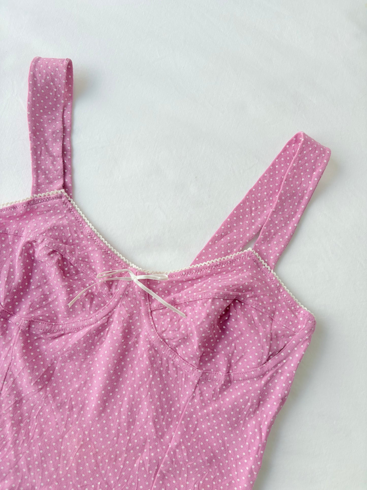 00’s Balconette polka dot top | Size 8