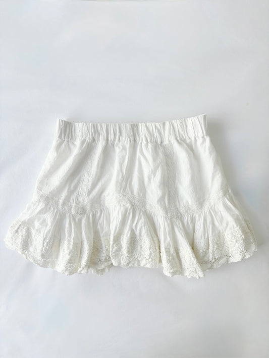 00’s Begum white mini skirt | Size 10-12