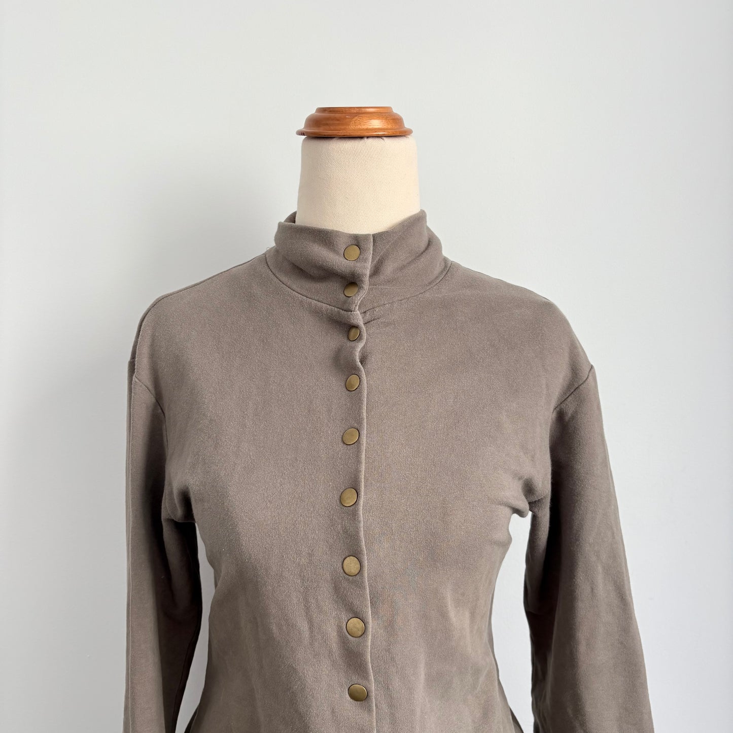 00’s Khaki snap front top | Size 10-12