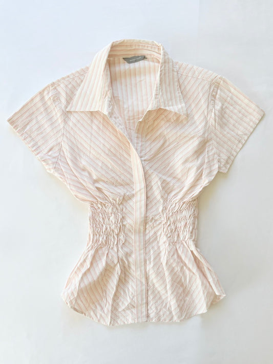 00’s Orange County striped cinched shirt | Size 6-8