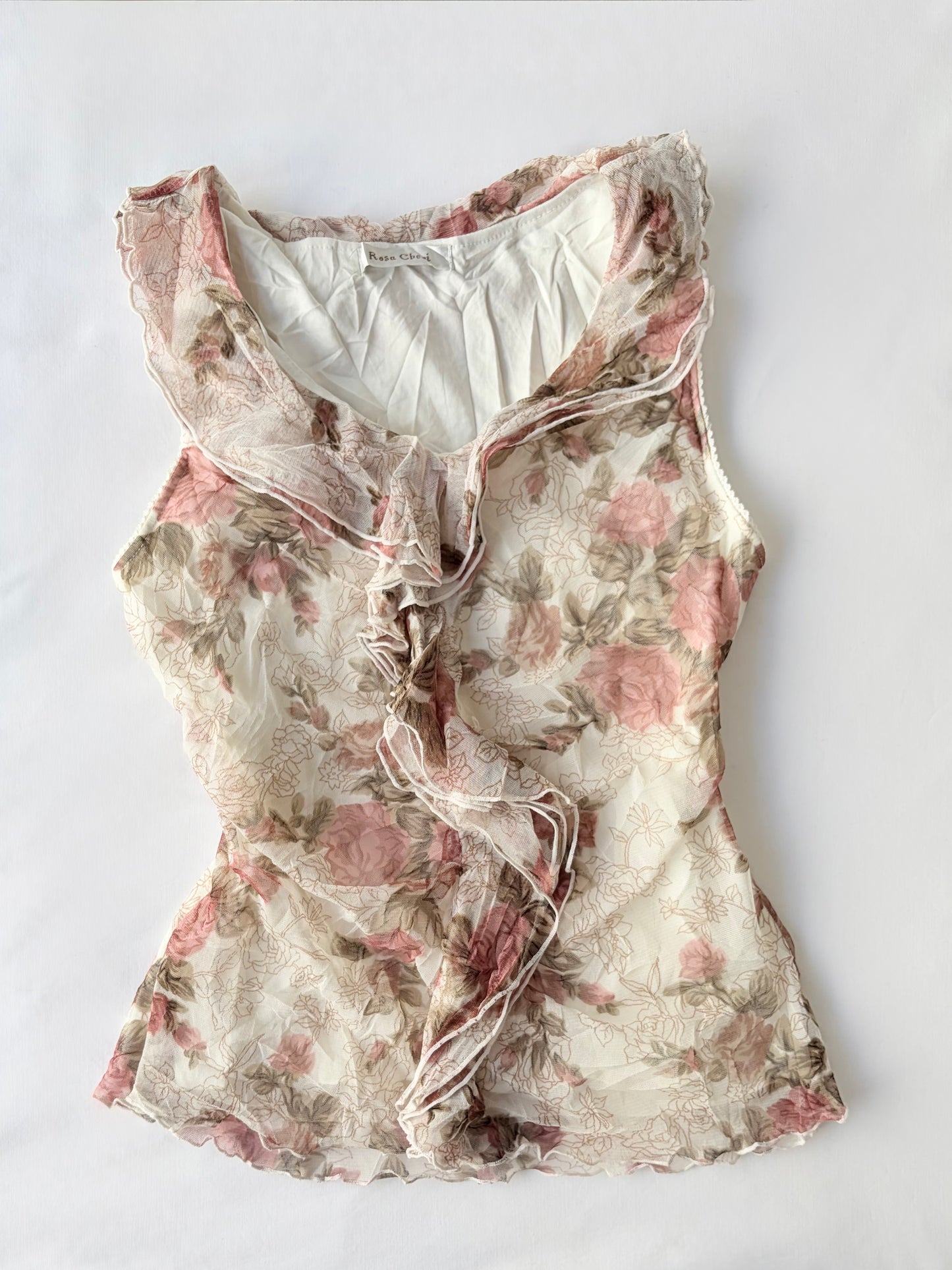 00’s Rosa Cheri ruffle tank | Size 10