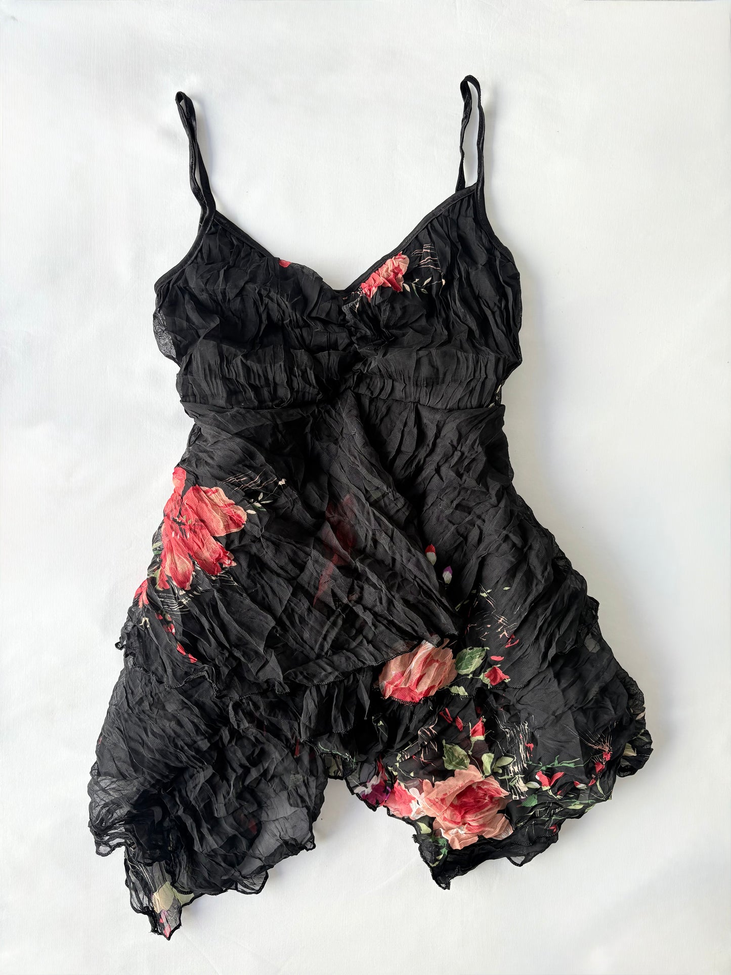 00’s Japanese asymmetrical floral cami | Size large