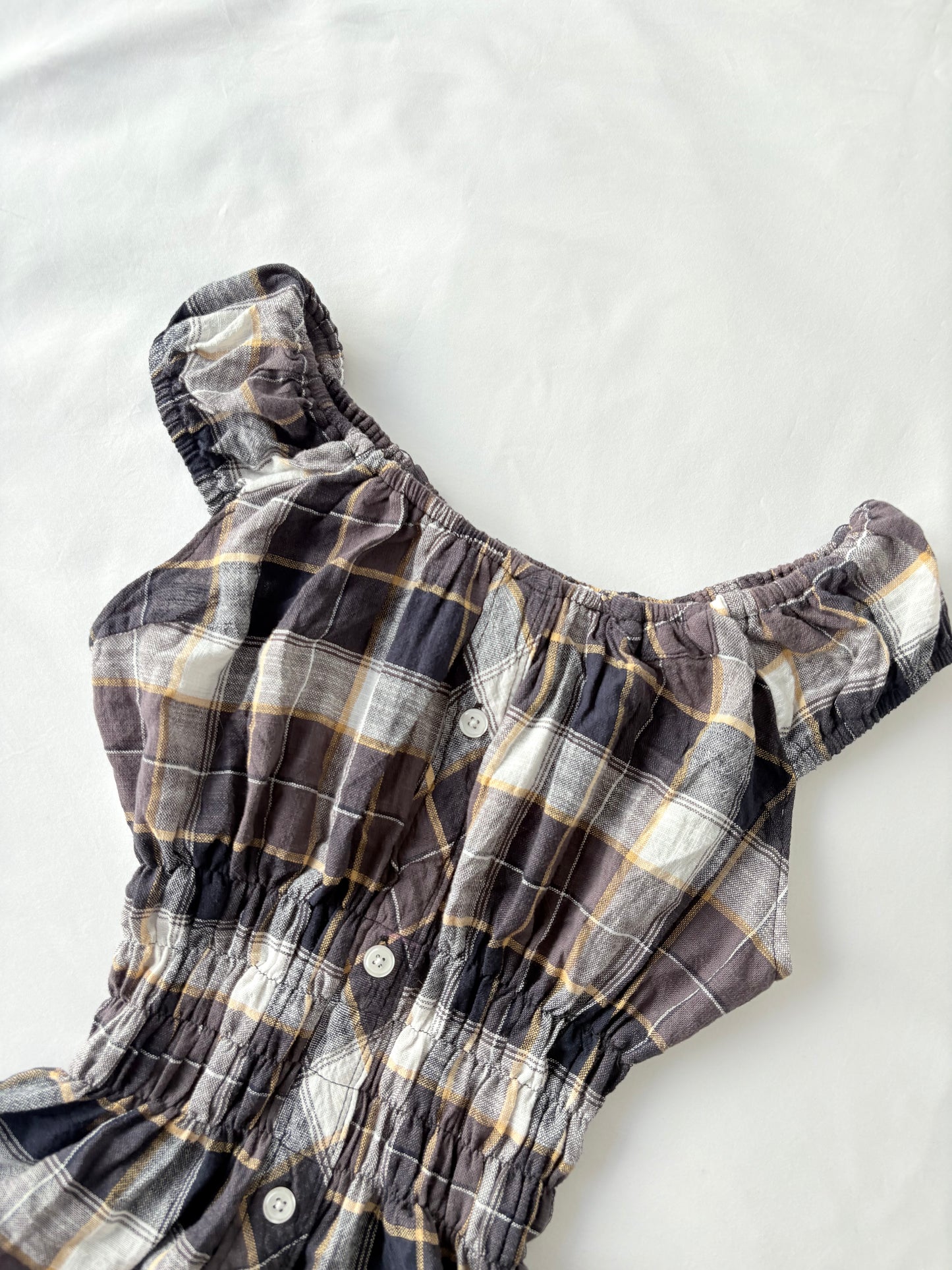 00’s Milkmaid plaid top | Size 8-10