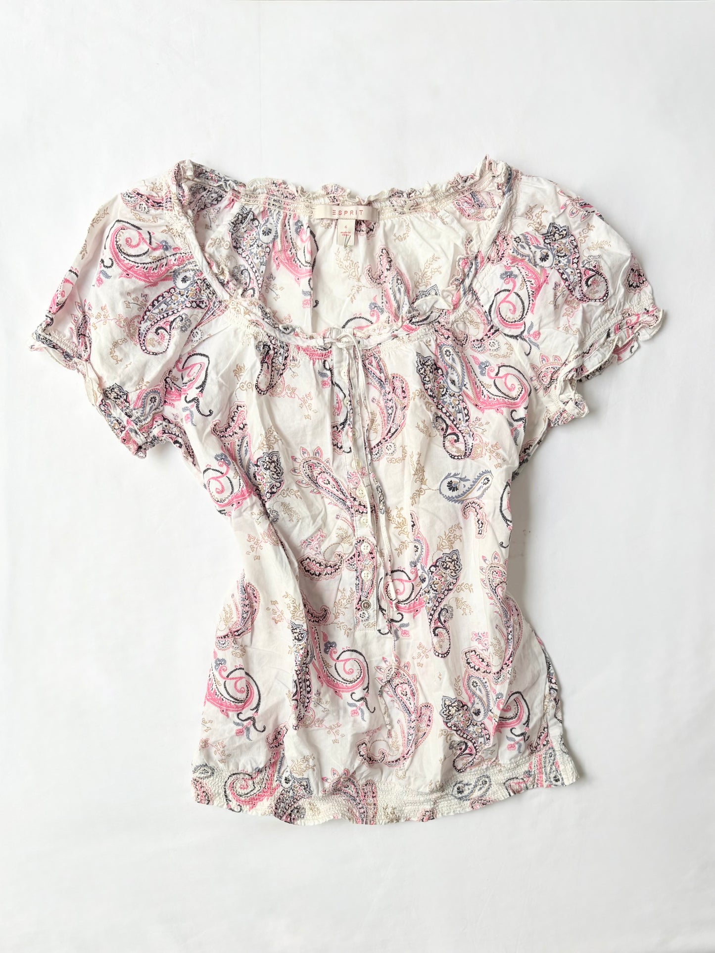 00’s Esprit paisley boho top | Size 10