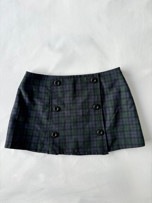 00’s Green tartan mini skirt | Size 6