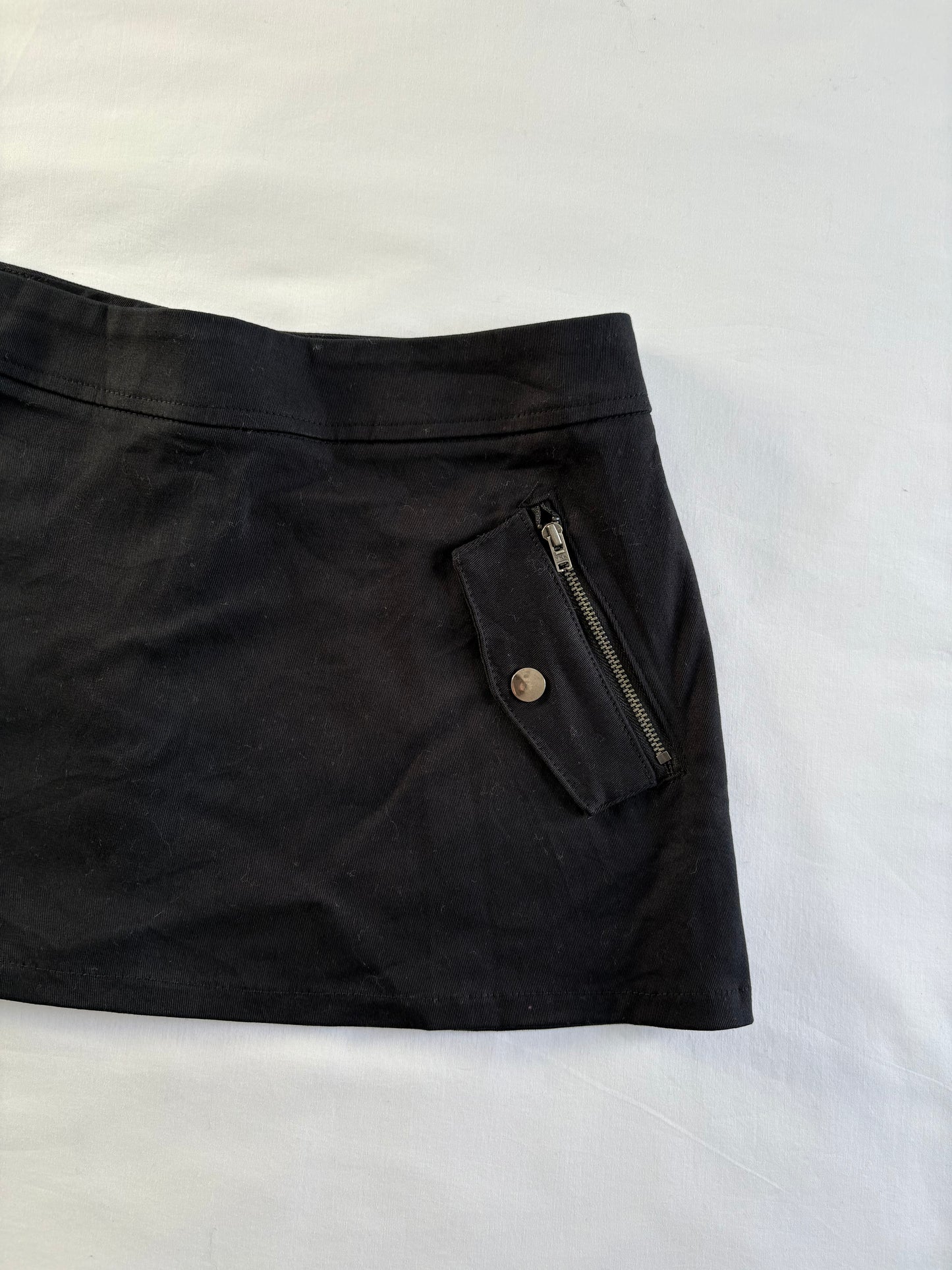 00’s Black zipper micro skirt | Size 8