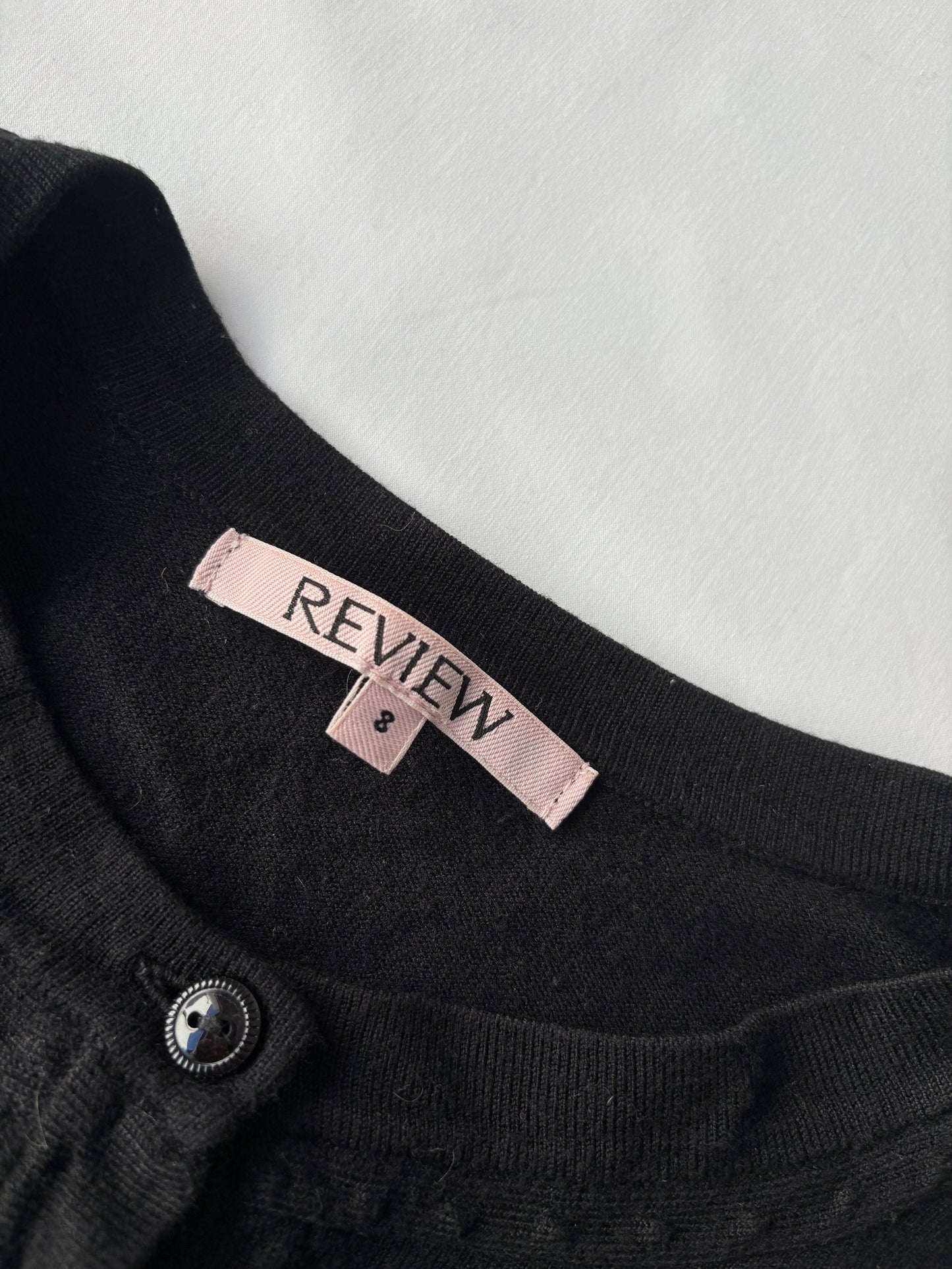 00’s Review cropped black cardigan | Size 8
