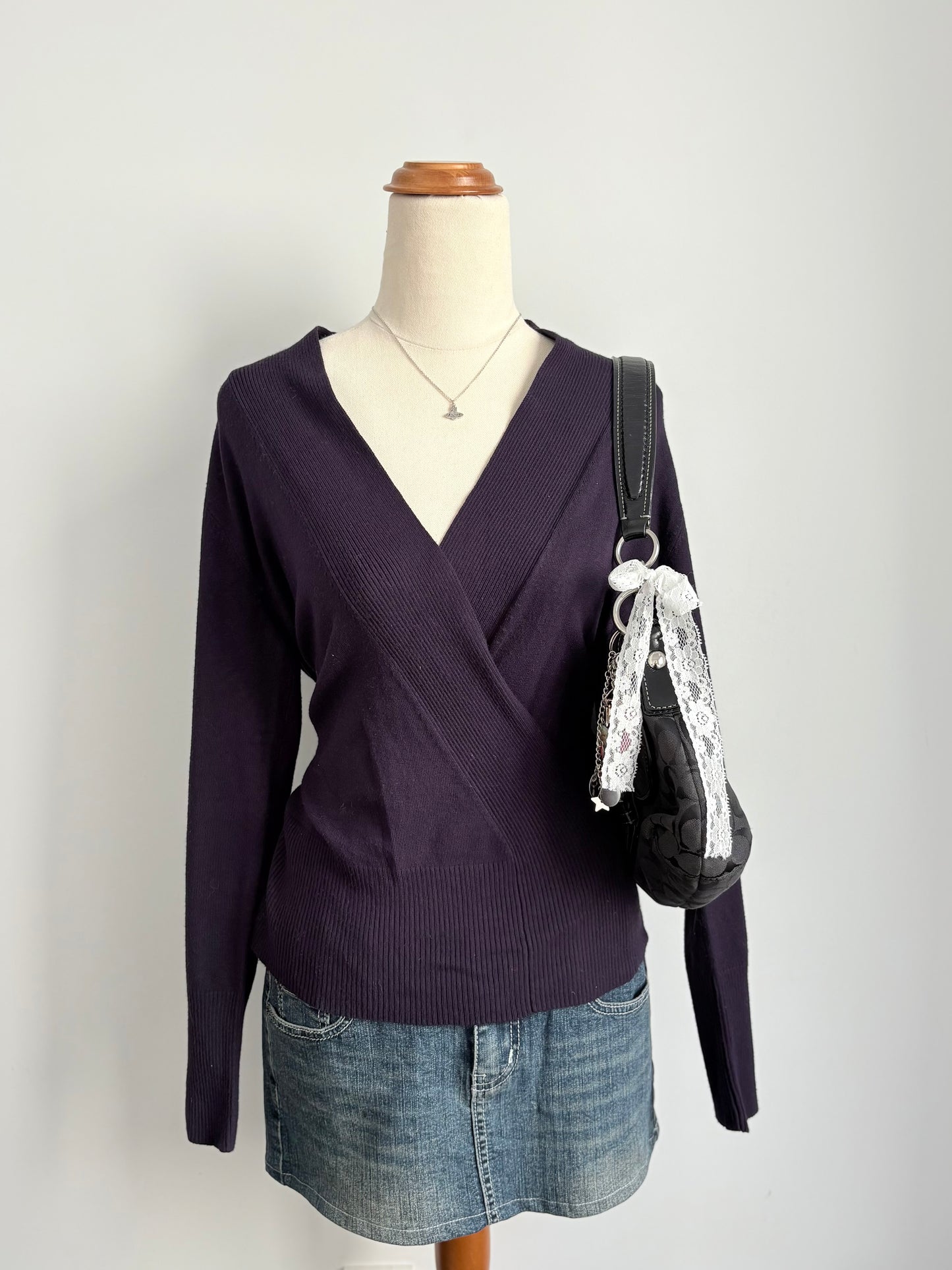 00’s Purple crossover knit | Size 10