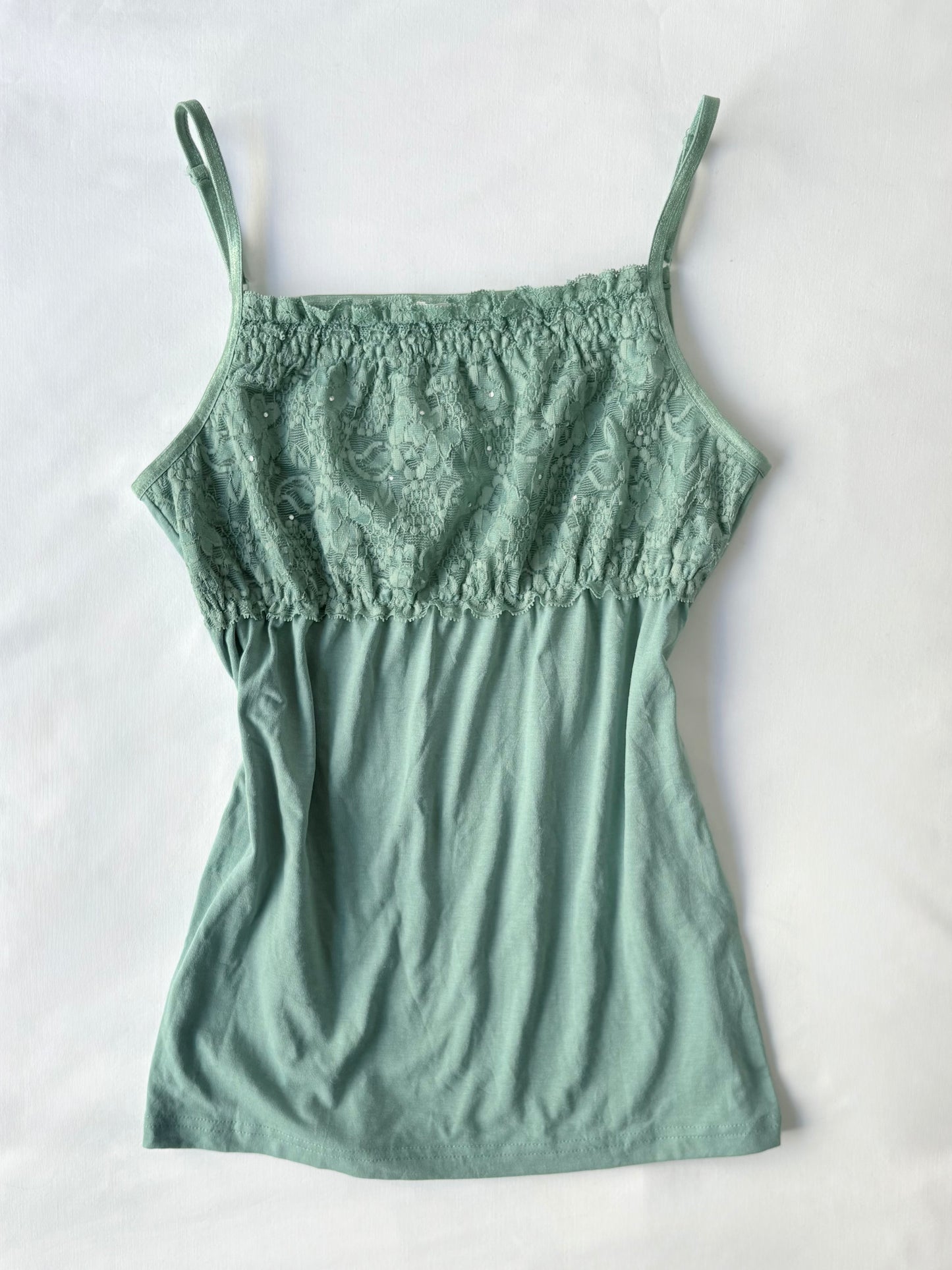 00’s Sage green lace cami | Size medium