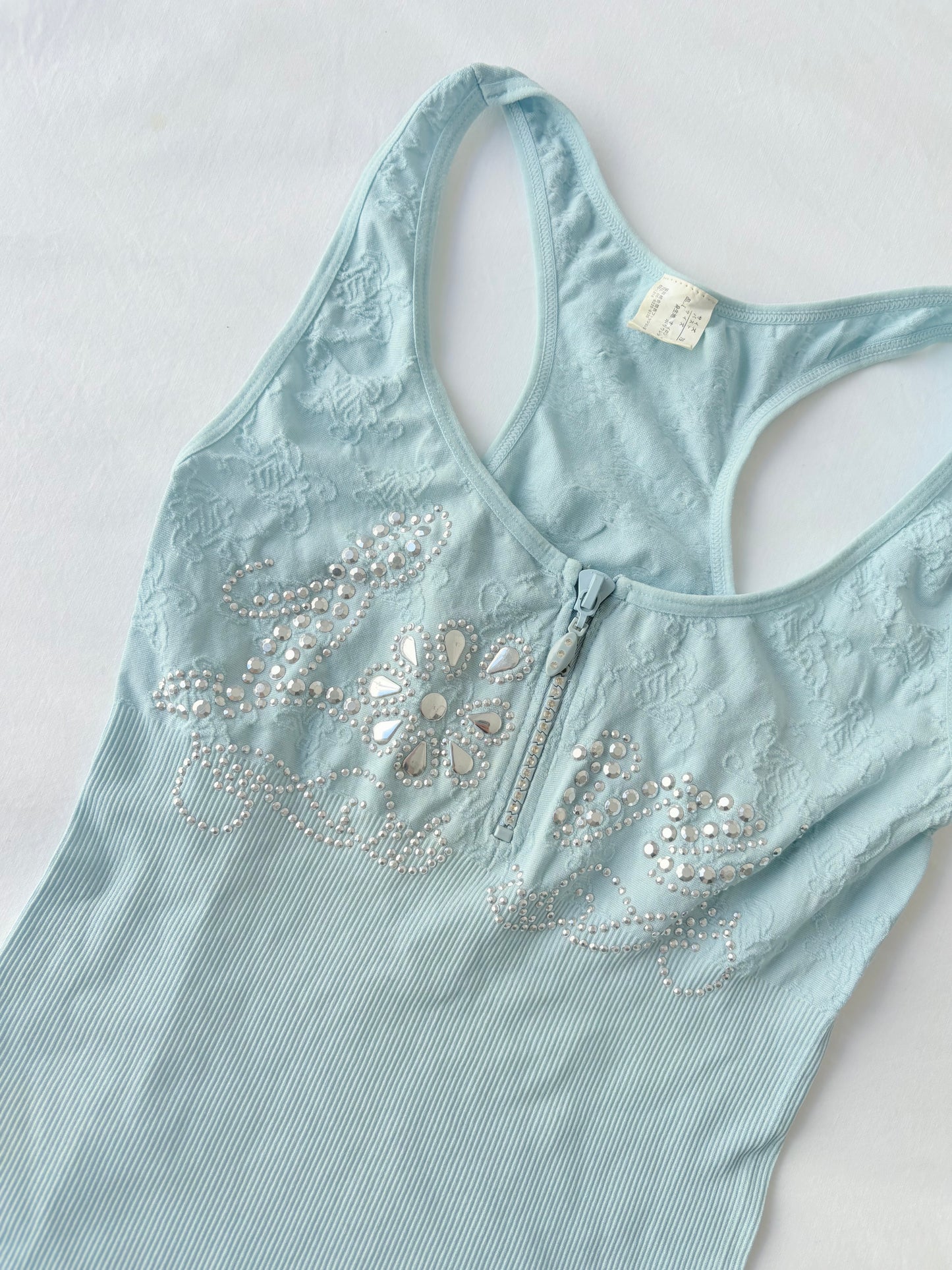 00’s Bedazzled LOVE ribbed tank | Size 10