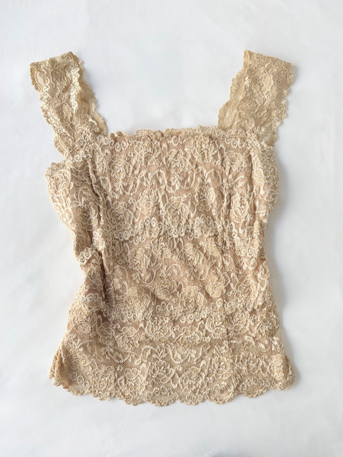 00’s Japanese cream lace tank | Size medium