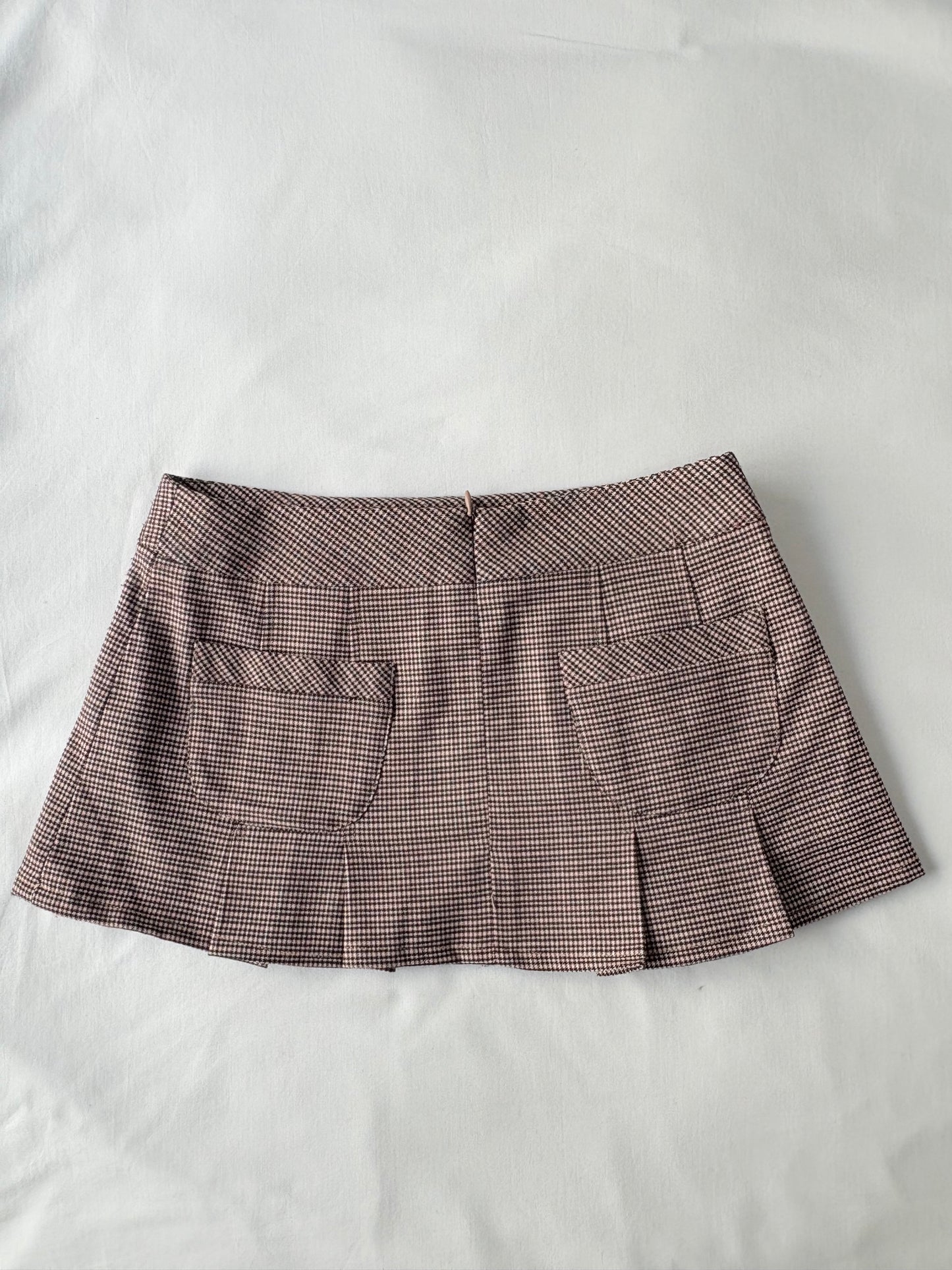 00’s Houndstooth pleated skirt | Size 8
