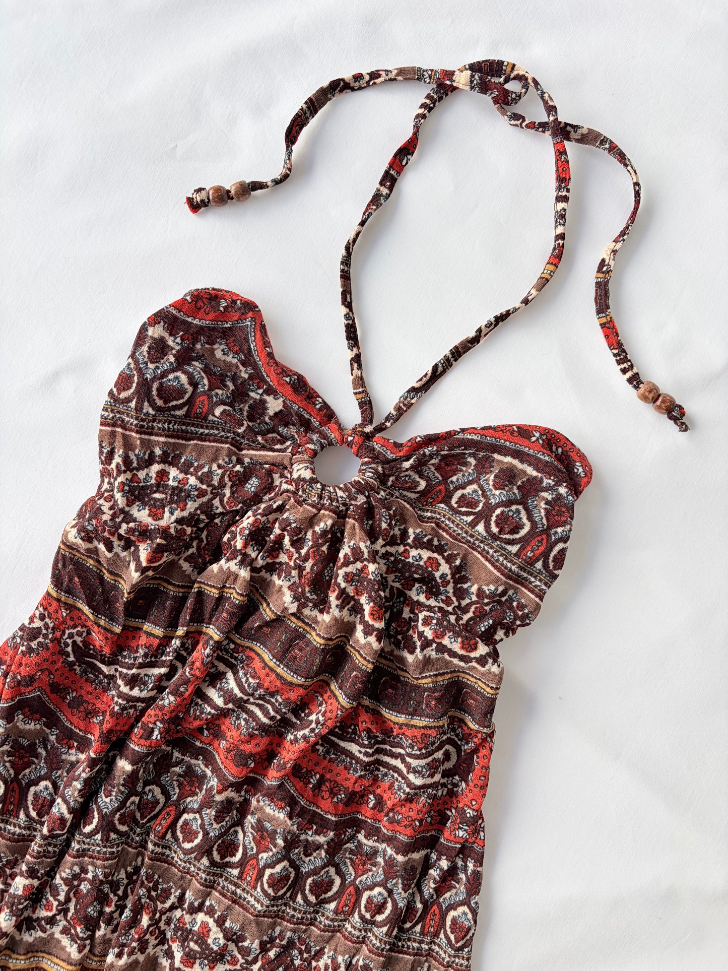 00’s Jeine boho halter mini dress | Size small