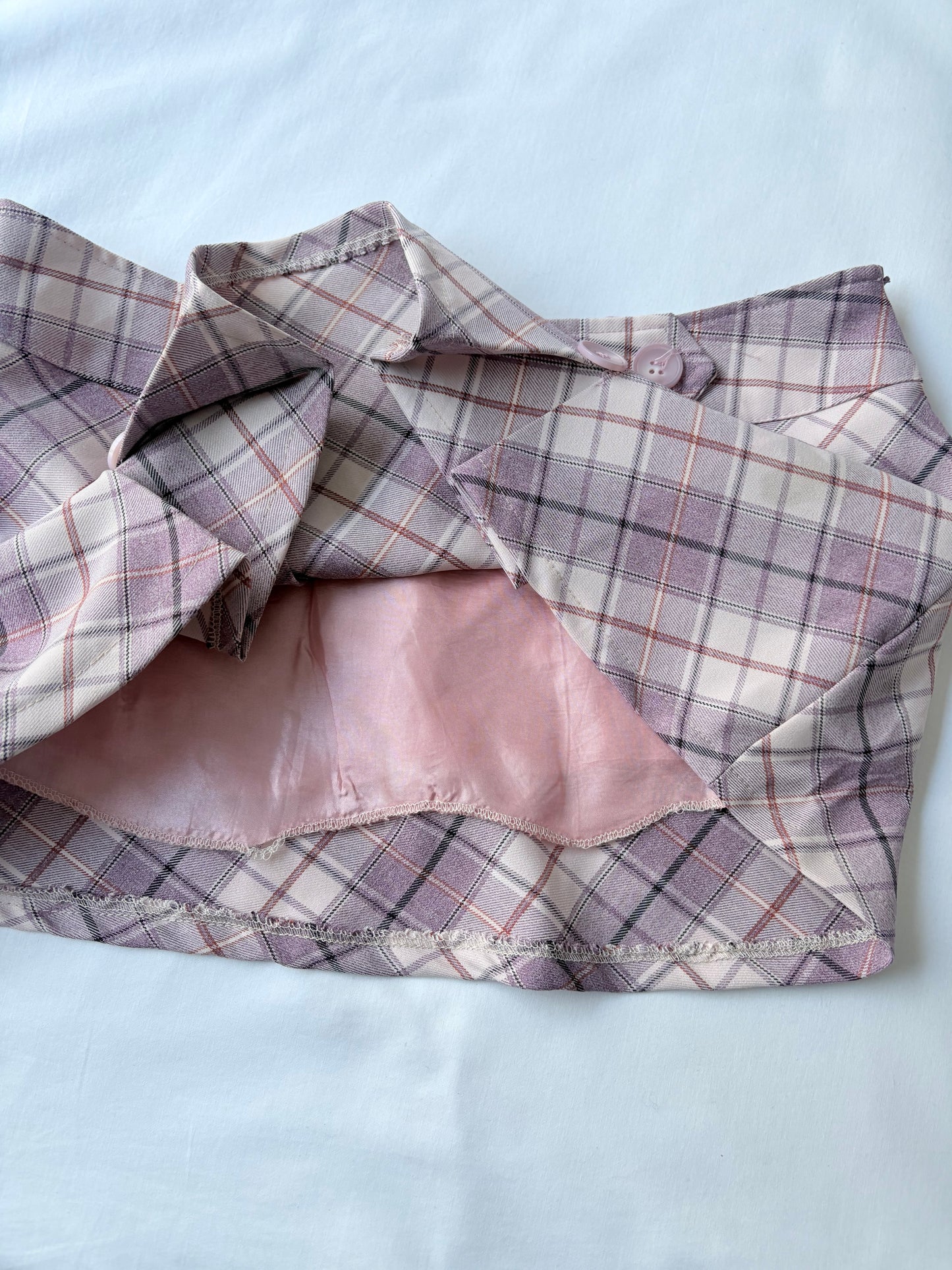 00’s Pink plaid mini skirt | Size 8