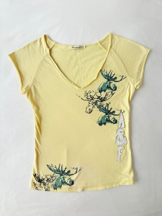 00’s Abercrombie yellow moose tee | Size medium