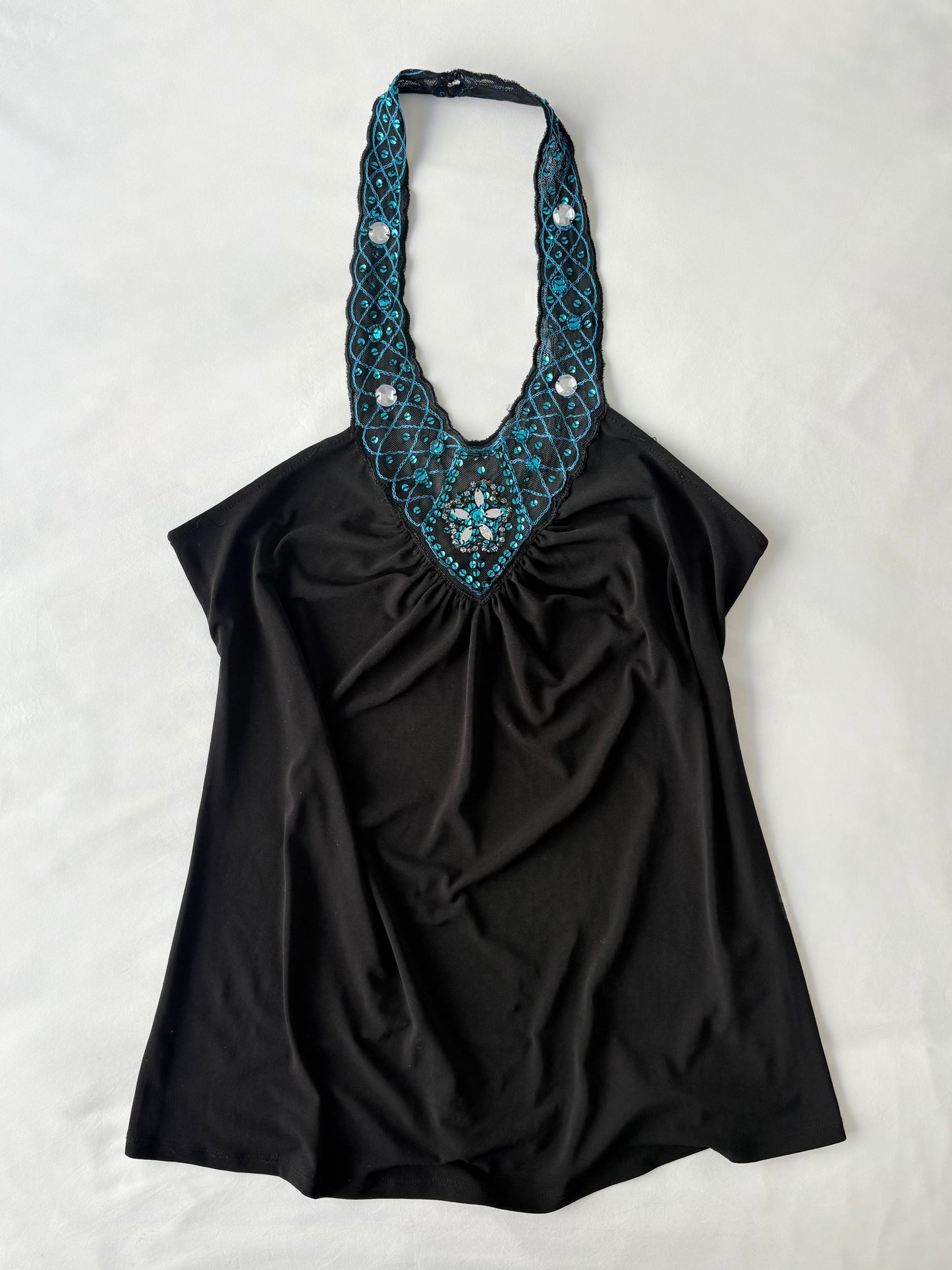 00’s Rockmans blue halter cami | Size large