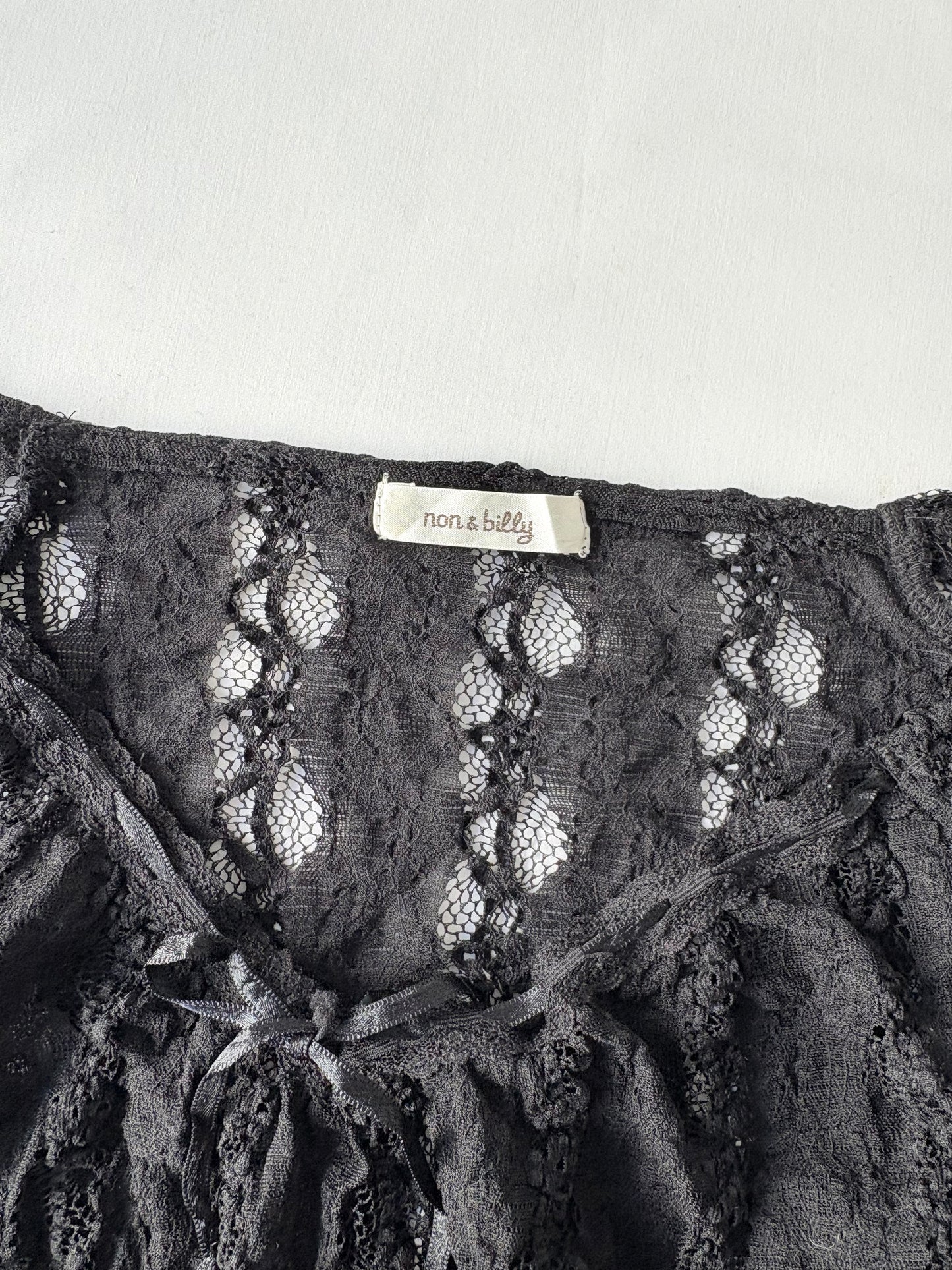 00’s Milkmaid black lace top | Size 12