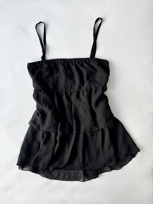 00’s Black tiered Japanese cami | Size medium