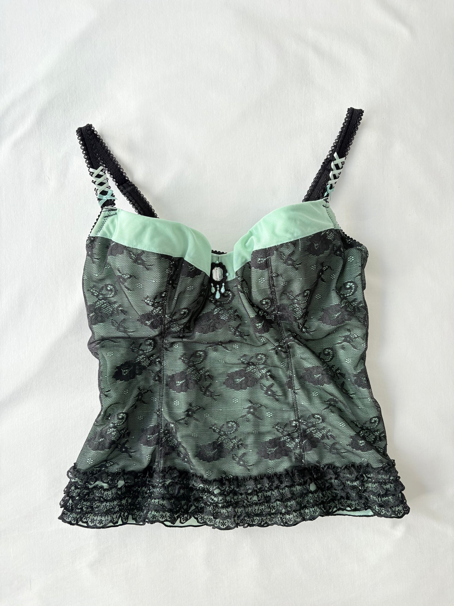 00’s Teal lace corset | Size 12C