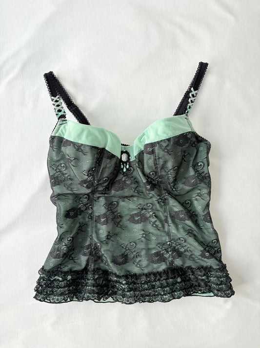 00’s Teal lace corset | Size 12C