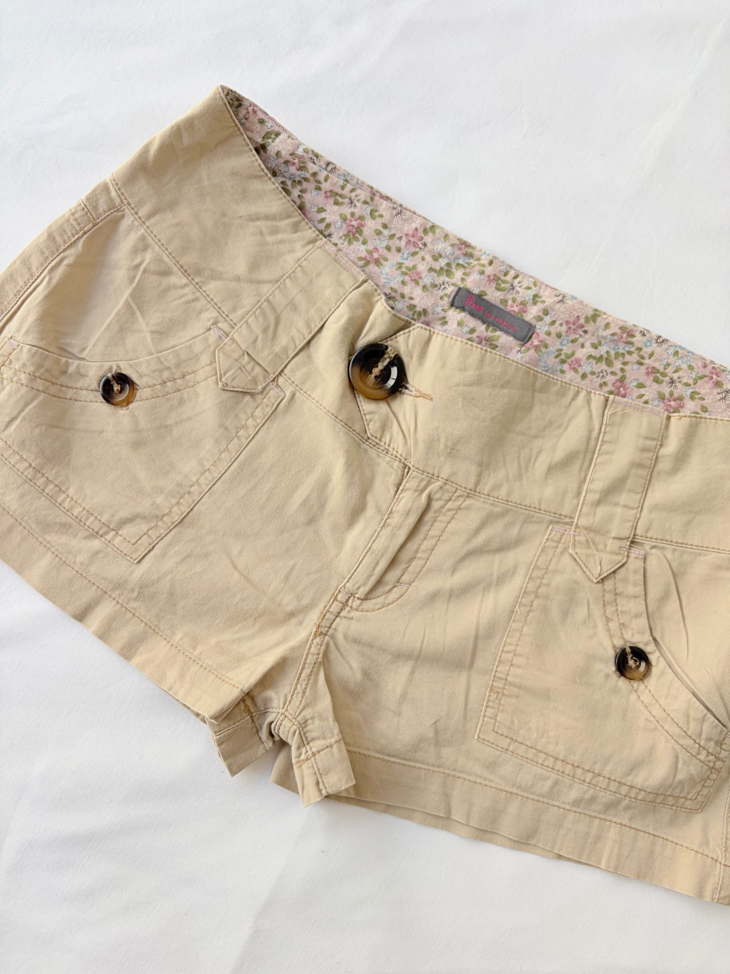 00’s Fire LA tan mini shorts | Size 10
