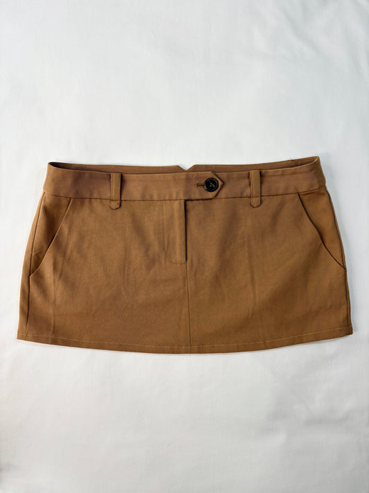 00’s Tan micro mini skirt | Size 10