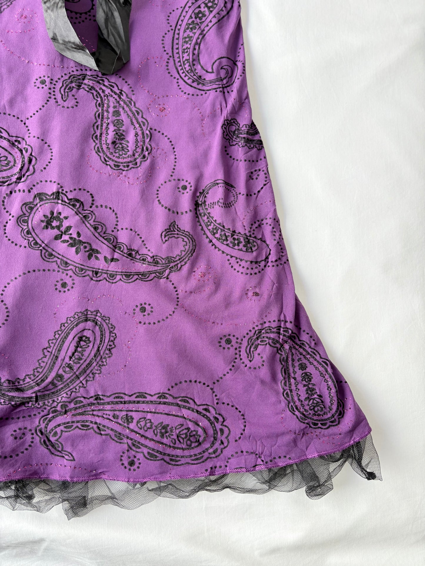 00’s Paisley purple mini dress | Size large