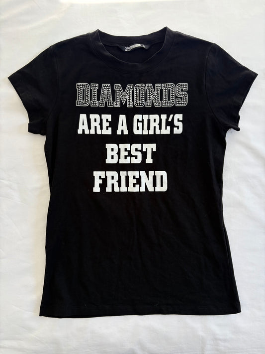 00’s Graphic bedazzled baby tee | Size 12-14