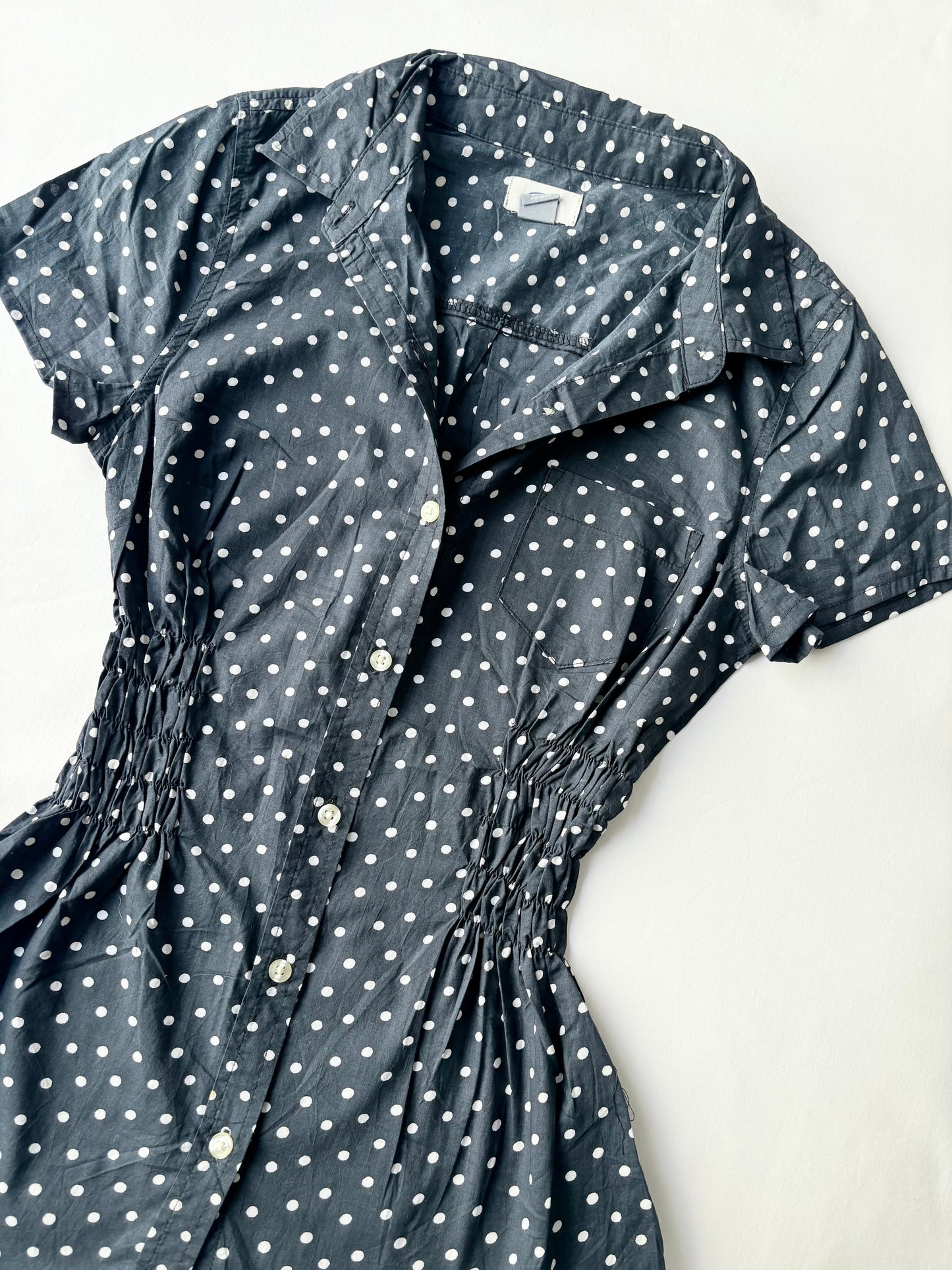 00’s Polka dot cinched shirt | Size 8-10