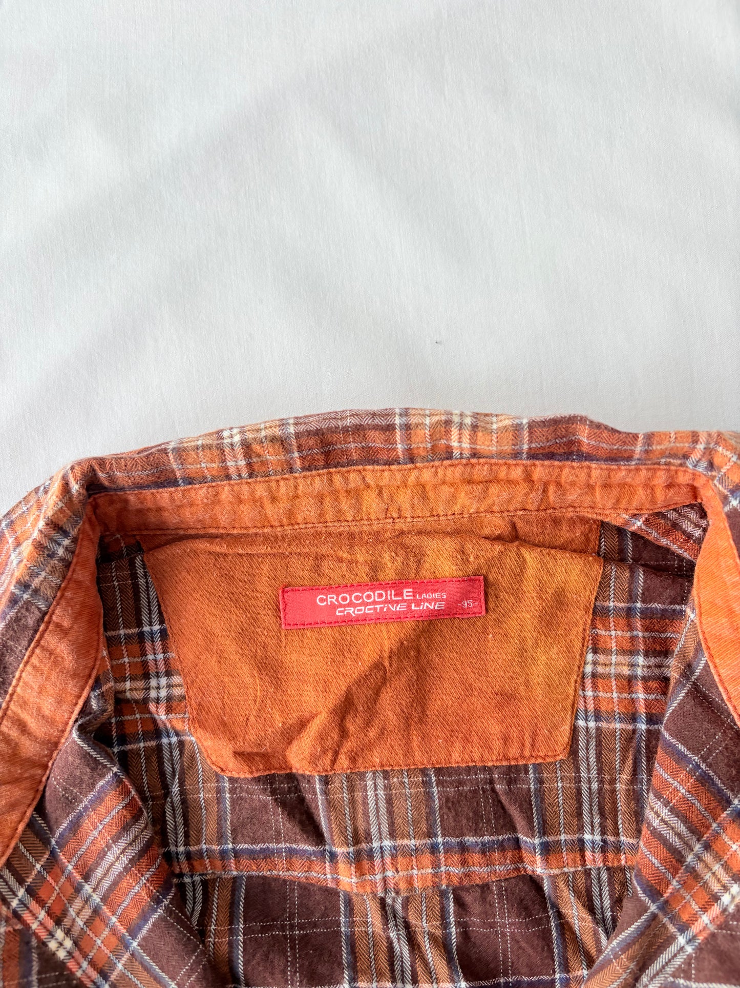 00’s Orange puff sleeve cinched shirt | Size 12