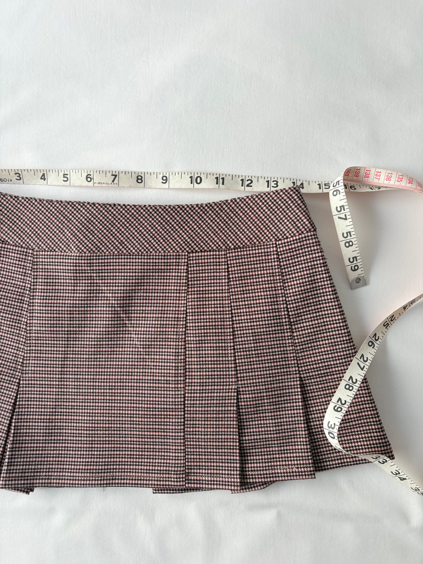 00’s Houndstooth pleated skirt | Size 8