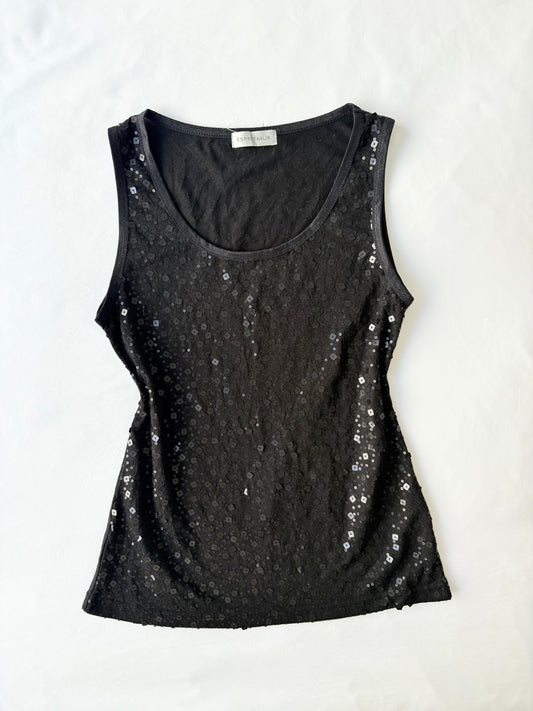 00’s Black sequin tank | Size 8-10