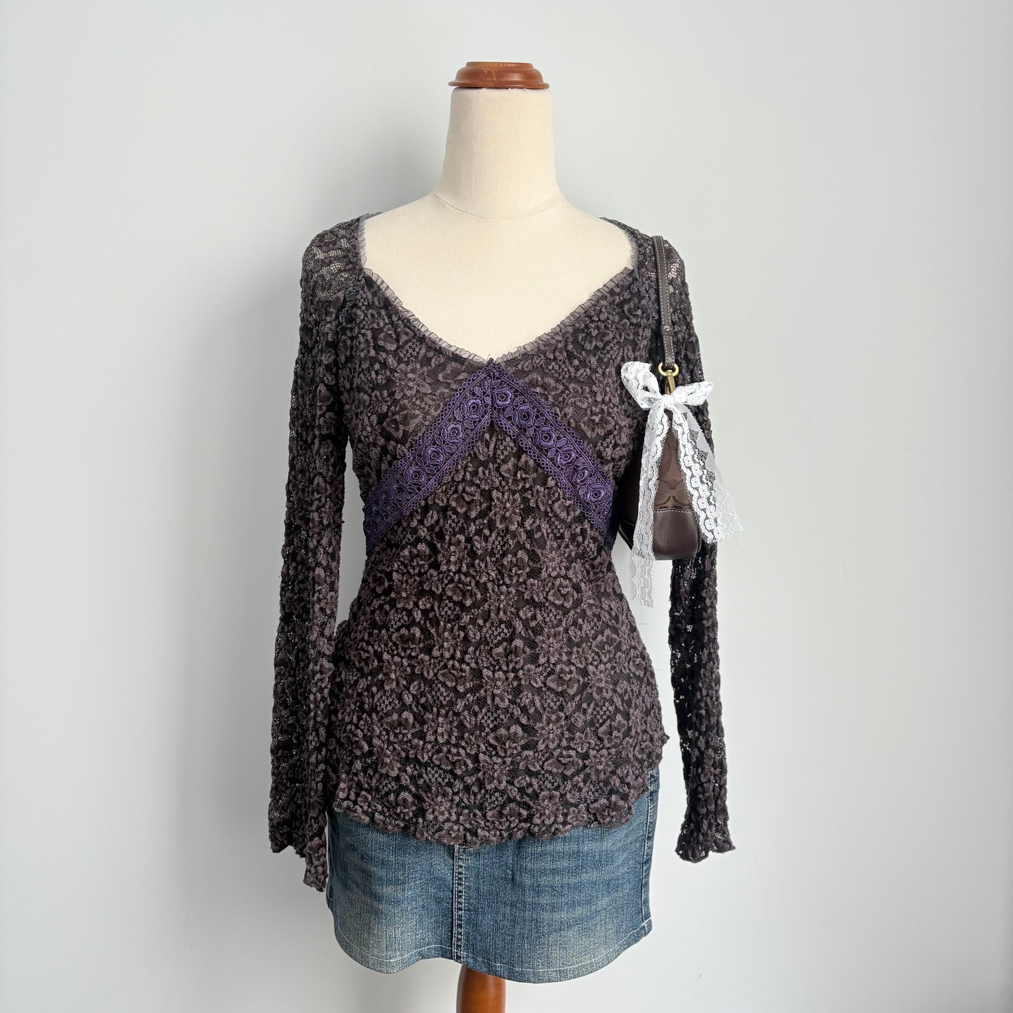 00’s Lace purple fairycore top | Size 12