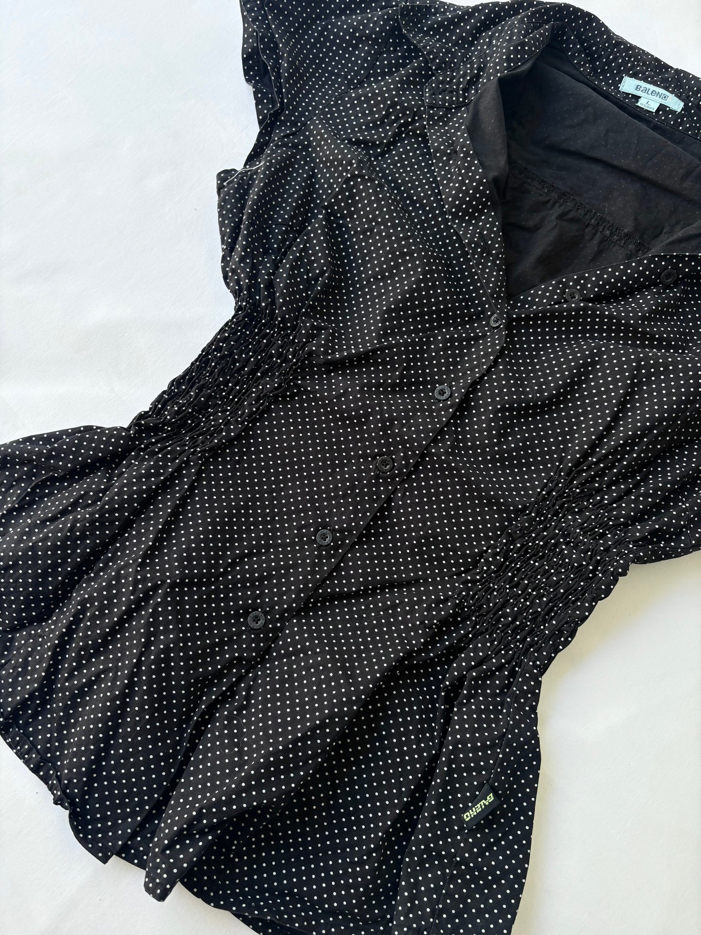 00’s Polka dot cinched shirt | Size 12