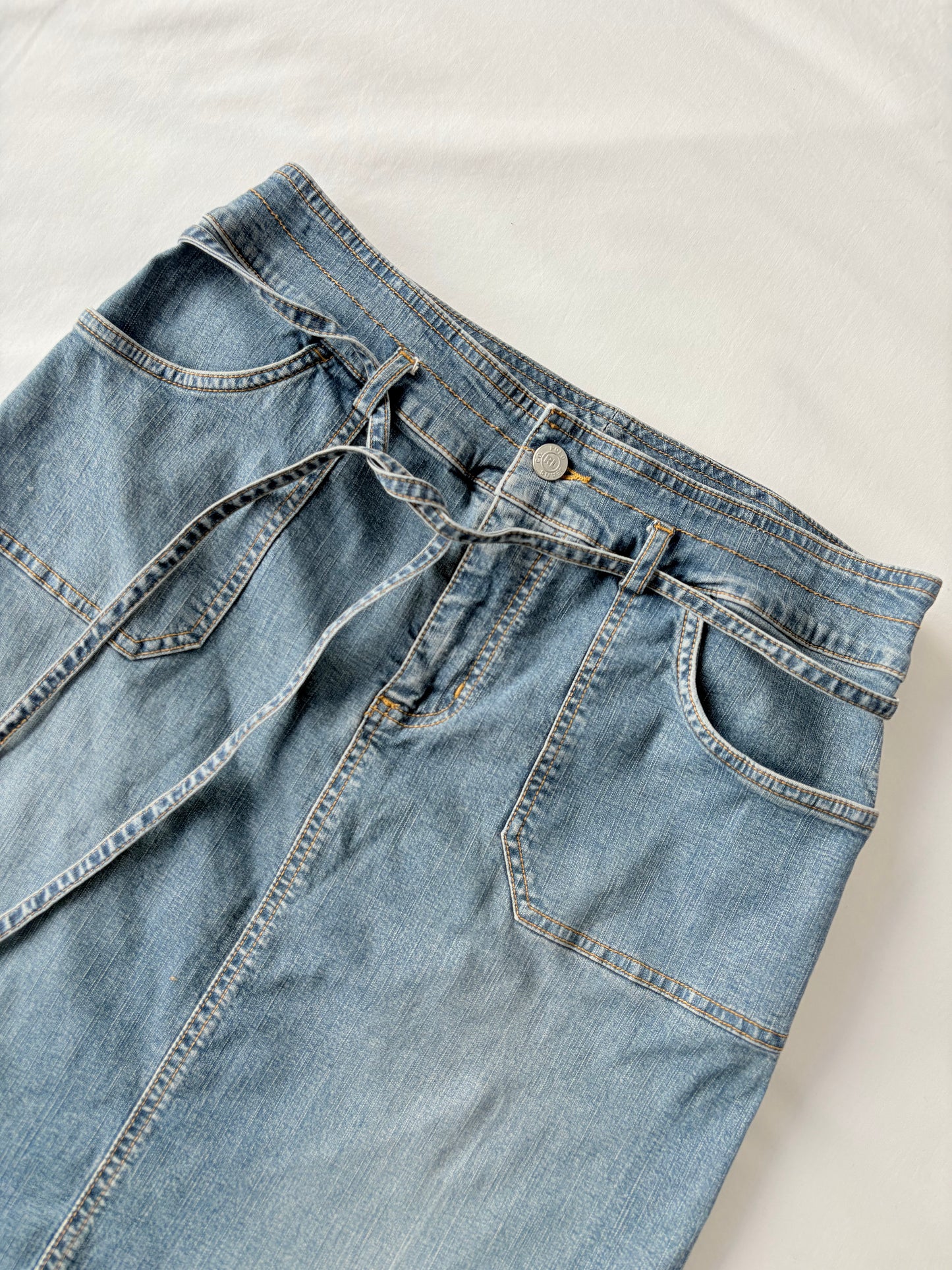 00’s Ralph Lauren denim midi skirt | Size 8
