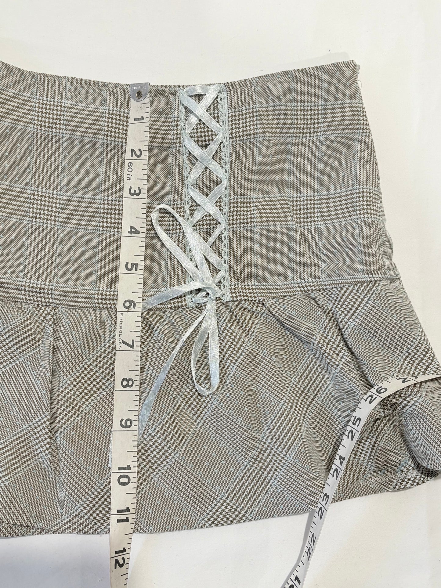 00’s Poone baby blue ribbon mini skirt | Size 8