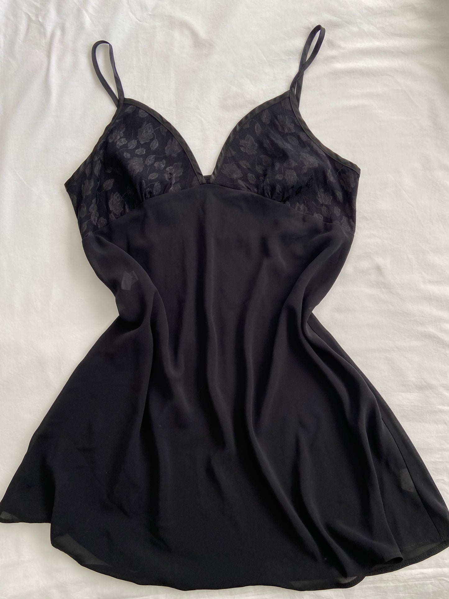 90’s Mini black slip dress | Size large