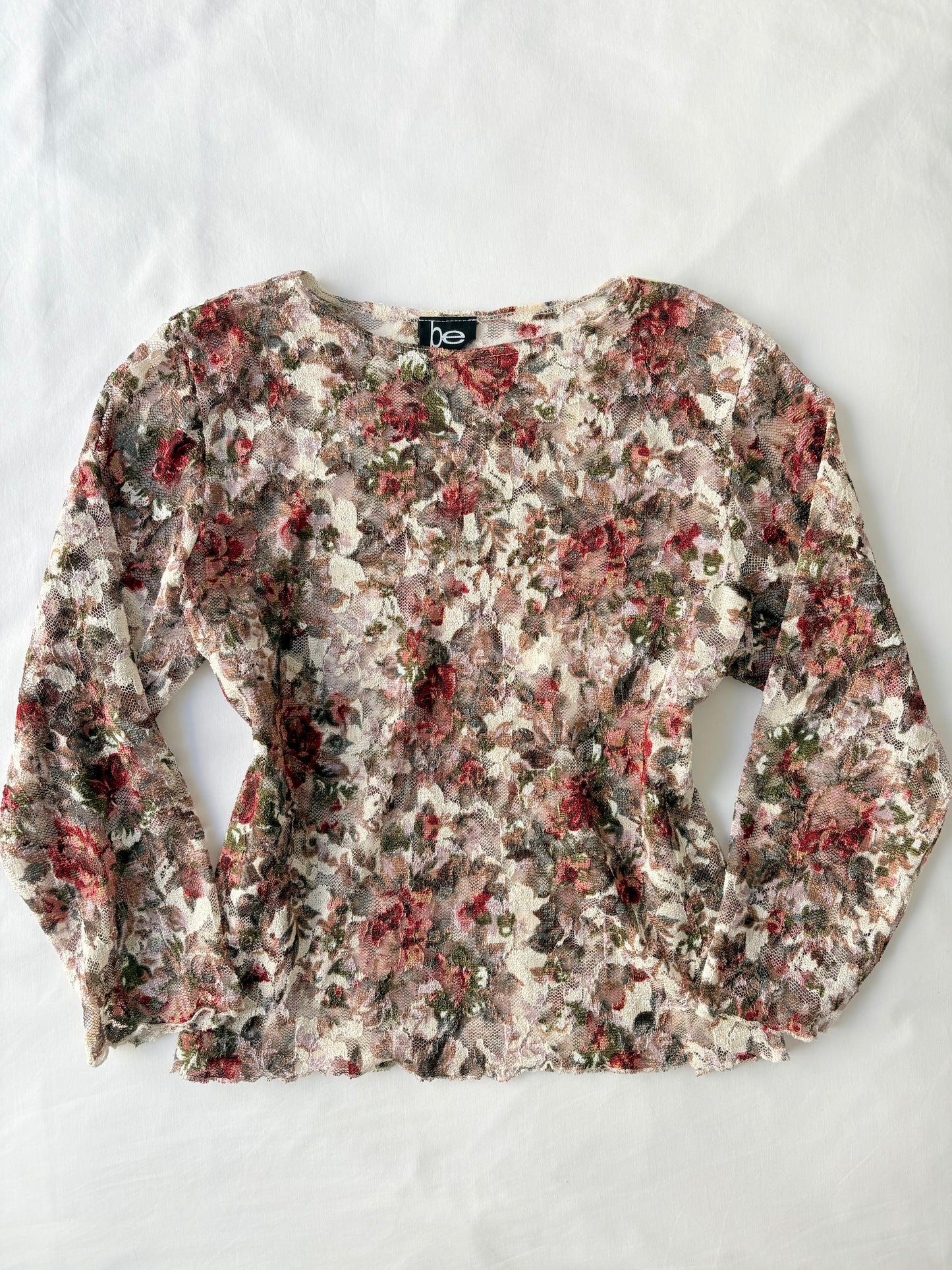 00’s BE floral mesh top | Size large