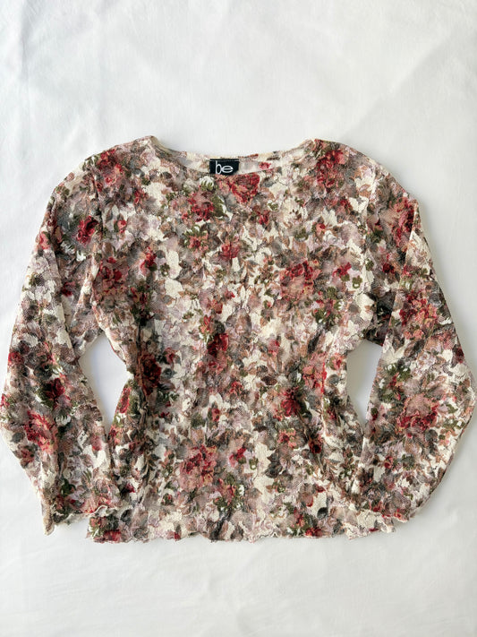 00’s BE floral mesh top | Size large