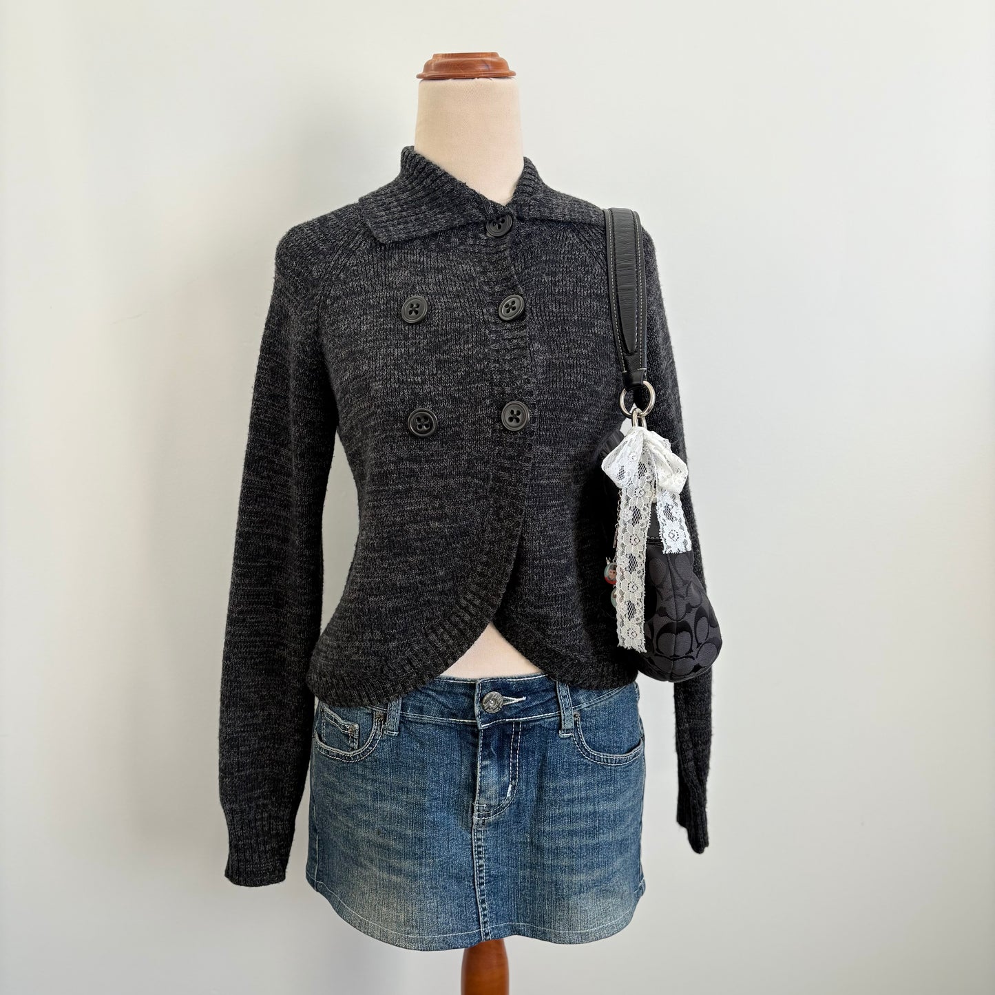 00’s Cue grey knit jumper | Size small