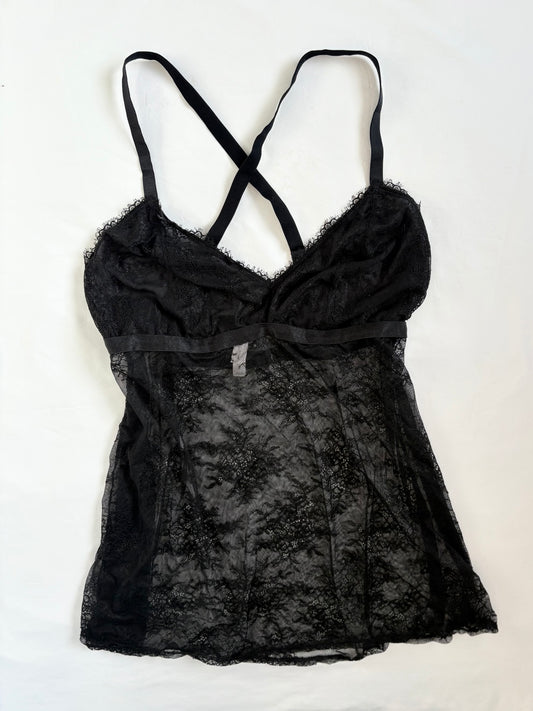 00’s Auden cross back lace cami | Size 16