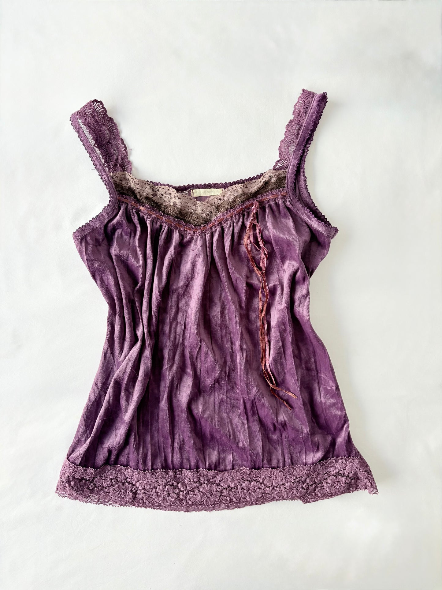 00’s Purple velvet lace cami | Size 10
