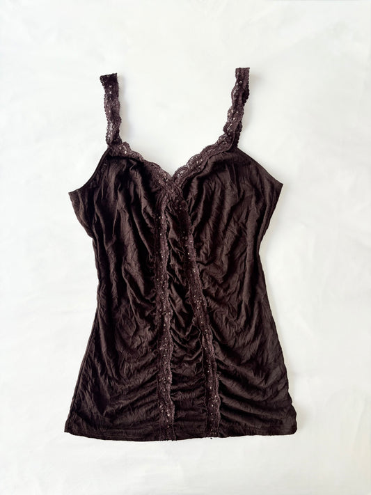 00’s Chocolate brown sequin cami | Size medium