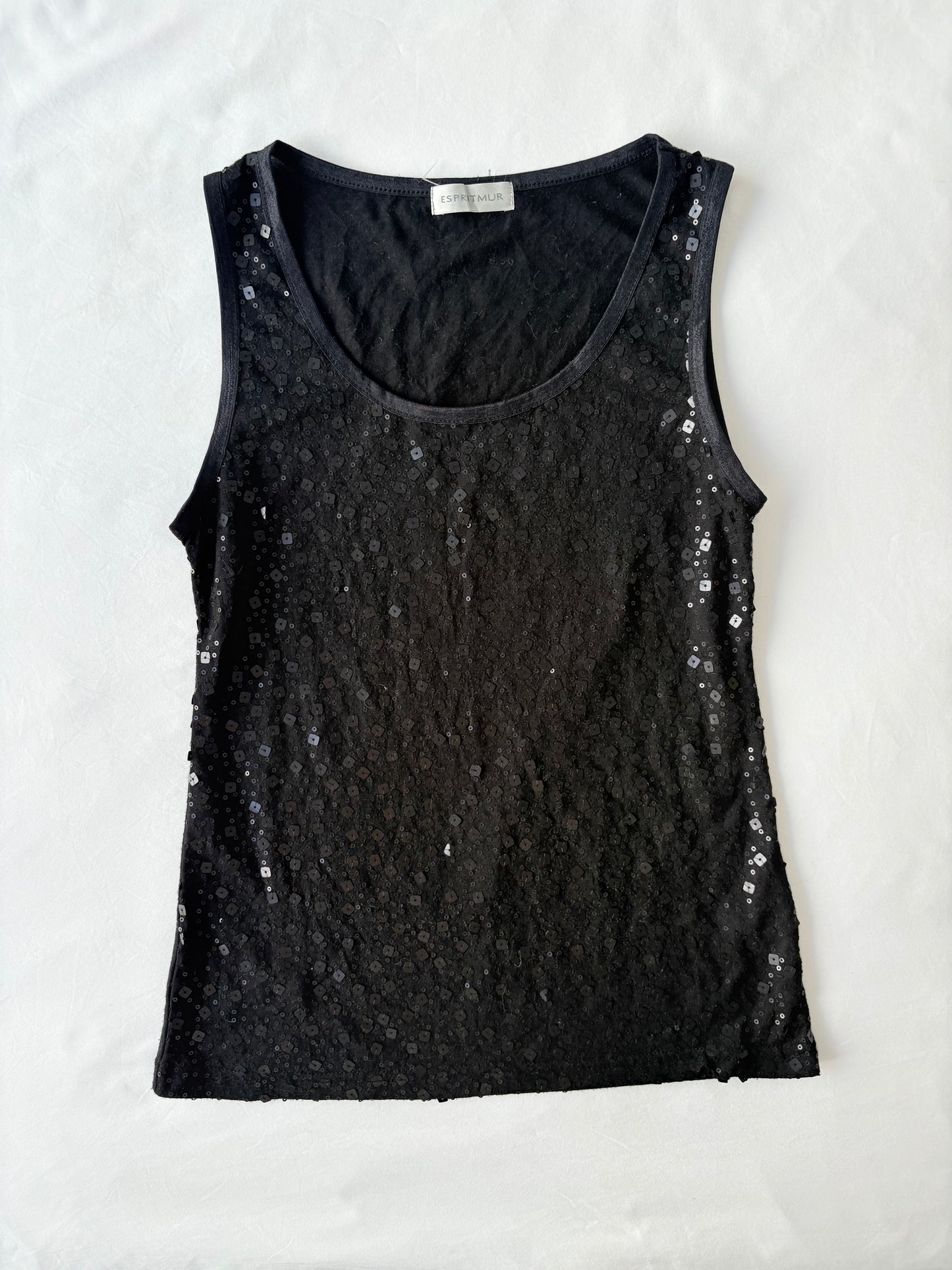 00’s Black sequin tank | Size 8-10