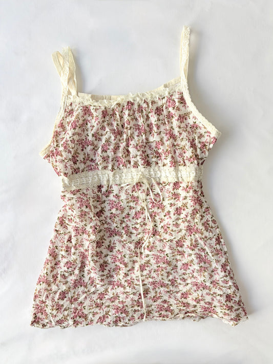 00’s Milkmaid ditsy pink tank | Size 10
