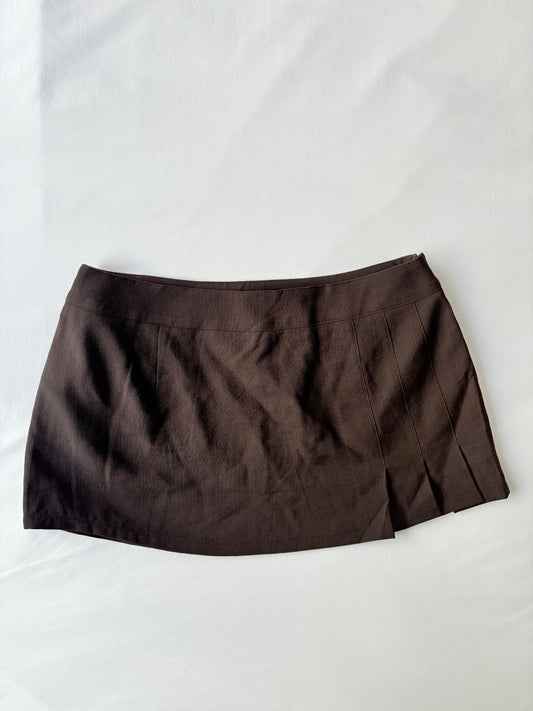 00’s Chocolate brown pleated skirt | Size 10