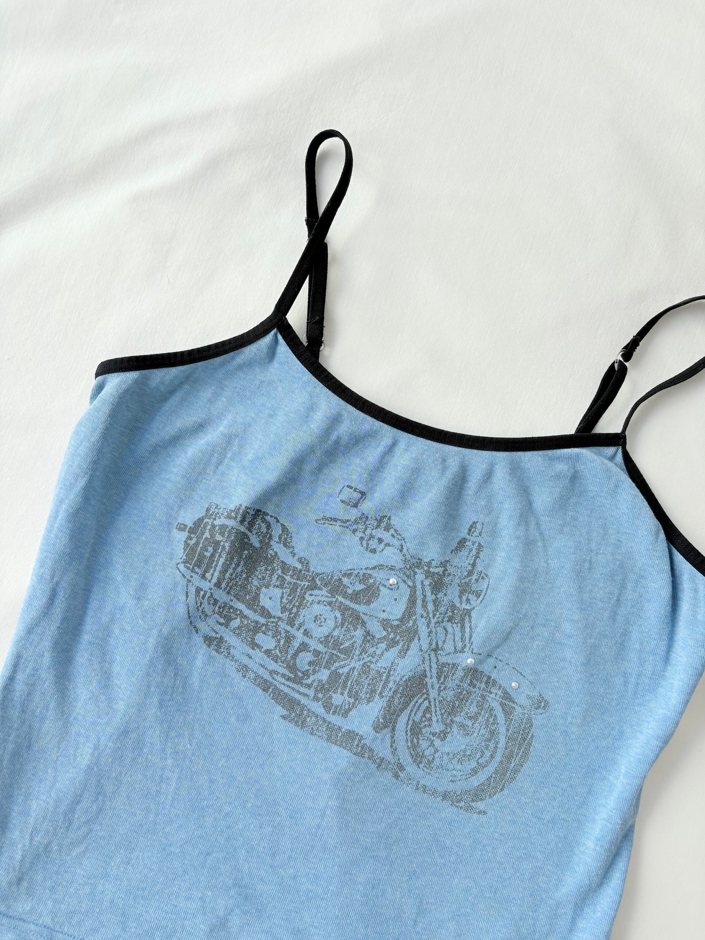 00’s Motorbike blue tank | Size Medium