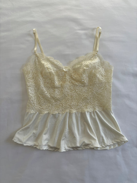 00’s Cream babydoll cami | Size 8-10