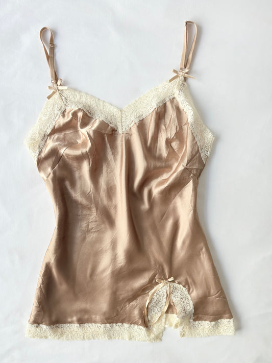 00’s Gold longline cami | Size 10