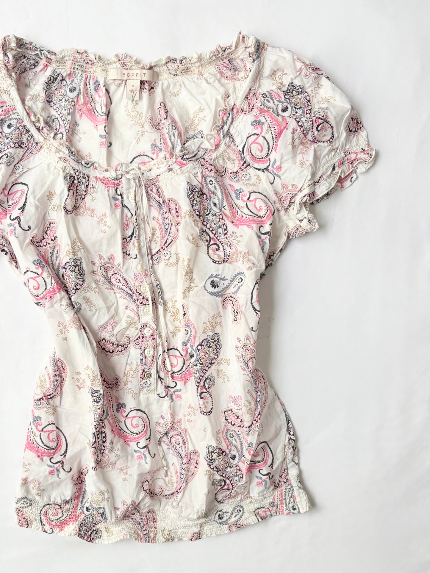 00’s Esprit paisley boho top | Size 10